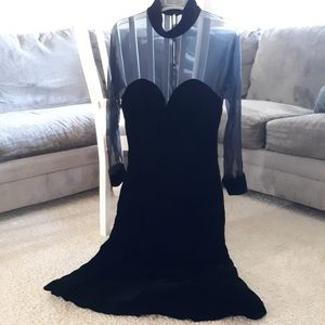 Vintage Oscar De La Renta black velvet dress